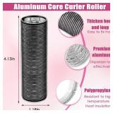 WILLBOND 3 Pcs Long Hair Rollers for Bangs Aluminum Core Curlers Thermal Self Grip Roller for Long and Medium Hair Women Hairstyle(4.1 x 1.2 Inch,Black)