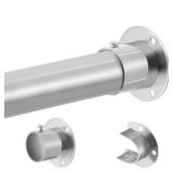 Closet Rod, 17 to 63 Inch Stainless Steel Adjustable Closet Rod,1.3 Inch Diameter Heavy Duty Closet Rods for Hanging Clothes,Silver Closet Poles for Wardrobes