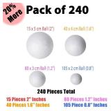 240 Pack Foam Balls -Craft Balls DIY Home, School Craft Project -240 Bulk Foam Balls, 4 Sizes .8, 1.2, 1.6, 2 Inches