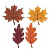 Autumn Leaves Cutouts - 16 Cardstock Fall Leaf Shapes - for Decorating and Crafts - 4 of Each Shape