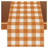 Watercolor Black White Buffalo Check Plaid Table Runner Gingham Tablecloth Farmhouse Spring Summer Fall Home Kitchen Table Decorations-13x72