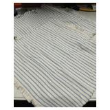 MIULEE Pack of 2 Light Blue Pillow Covers 18x18 Inch Striped Farmhouse Couch Spring Spring Throw Pillow Covers with Fringe Chic Cotton Decorative Cushion Covers for Sofa Living Room Bed Home Decor