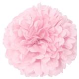 Lovely Pink Solid Hanging Tissue Pom Poms - 16" (Pack of 12) - Elegant & Versatile Decor - Perfect for Weddings, Baby Showers, Parties & Events