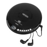 Jensen Portable CD-120 Portable Personal CD Player Compact 120 SEC Anti-Skip CD Player Lightweight & Shockproof Music Disc Player & FM Radio Pro Sport-Earbuds for Kids & Adults (Black)