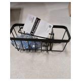 HOKEMOM Kitchen Sink Caddy Organizer with Sponge Holder & Multifunctional Hooks - Dual Suction Cups (18.5lb Hold), 2.0mm Stainless Steel Black Rust-Proof, Non-Slip, 7.09" x 4.33" x 2.76"