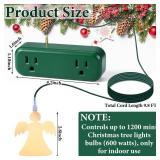 Relaxweex ON Off Touch Control Ornament for Christmas Tree Lights Electrical Outlet with Christmas Tree Ornament, Touch Control Switch Controller for Trees Decor, 120V 10A 1200W