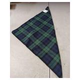 E-Clover Christmas Dog Bandanas Boy & Matching Scrunchie Set Plaid Dog Scarf Kerchief for Medium Large Dog Pet Bandana Owner Gifts Blue Green Fall