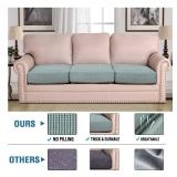 H.VERSAILTEX Super Stretch Individual Seat Cushion Covers Sofa Covers Couch Cushion Covers Slipcover Sets Thick Jacquard Textured Twill Fabric (3 Piece Sofa Cushion Covers, Sage)