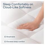 Cloud-Like Twin Mattress Topper - 100% Cotton Top Mattress Pad for Back Pain Relief - Breathable & Naturally Cooling for Hot Sleepers, White