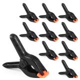 RELBRO Spring Clamps, 4.5 Inch Large Plastic Clips for Balloon Arch Backdrop Craft Decoration, Heavy Duty, Black, 10 Pcs