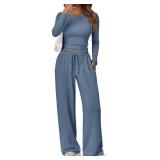 Trendy Queen Womens Two 2 Piece Matching Lounge Sets 2025 Early Fall Fashion Must Haves Y2K Workout Gym Clothes Comfy Airport Travel Vacation Luxury Outfits Sweatsuit Winter Essential Clothing Small B