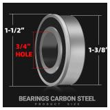 (2-Pack) 3/4in Bearings Carbon Steel - ID 3/4in x OD 1-3/8in Applicable Lawn Mower, Wheelbarrows, Carts and Hand Trucks Wheel Bearings Replacement