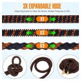 Expandable Garden Hose 50 ft, 2025 Upgraded Flexible Water Hose 50ft with 10 Function Spray Nozzle, Lightweight, No Kink, Retractable Expanding Hose With 3/4" Solid Brass Fittings