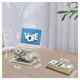 KYODOLED Clear Donation Box for Fundraising with Lock & Sign Holder, Multi-Use Voting and Raffle Box, Tip Jar, Secure Storage, Durable Plastic, 6.2