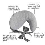 Boppy Anywhere Travel Nursing Pillow, Soft Gray, Plus Sized to Petite with Stretch Belt, Portable Nursing Pillow, Breastfeeding and Bottle-Feeding Support, Machine Washable