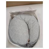 Boppy Anywhere Travel Nursing Pillow, Soft Gray, Plus Sized to Petite with Stretch Belt, Portable Nursing Pillow, Breastfeeding and Bottle-Feeding Support, Machine Washable