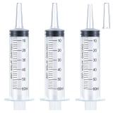 60ml Syringe for Liquid, Oral, Scientific Labs, Measurement, Dispensing, Catheter Tip with Cap- 3 Pack 60ml Syringes