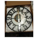 LEIKE Large Wall Clocks,Silent,Non Ticking,Battery Operated Small Vintage Round Modern Metal Wall Clock for Living Room, Bedroom,Kitchen,Farmhouse,Office Decor-13.5 Inch(Black-Arabic Number)