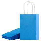 SUNCOLOR 24-Pack Blue Gift Bags with Handles 8" Goodie Bags for Party Favor Bags, Baby Showers, Birthdays & Special Occasions (Blue)