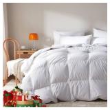 WENERSI Goose Feather Down Comforter Queen Size,100% Organic Cotton Duvet Insert,All-Season Luxury Duvet Insert with Baffle Box Design, 750+Fill Power Hotel Collection Bedding Comforter