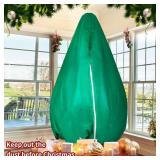 Christmas Tree Storage Bag,6.6ft(W) x9.2ft(H) x52in(Dia),Fits Up to 9 ft Tall Artificial Tree,Xmas Tree Cover Upright Tree Dust Proof Bag with Zipper & Drawstring,Holiday Decorated Trees Cover(Green)
