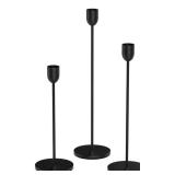 Modern Black Metal Candle Holders Set