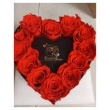 12 Preserved Roses in Heart-Shaped Box - Eternal Love Gift, Long-Lasting Roses for Her - Forever Flowers - Ideal for Valentine