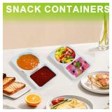 VTMCUI 20 PCS Snack Containers with Lid, Leakproof Dipping Containers with 2 Compartments,Reusable Snack Pack Containers, Portion Control Condiment Container