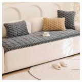 Tiwwie Couch Cover for Dogs Fuzzy Sofa Covers for Pet, Geometric Jacquard Coral Pet-Friendly Washable Non-Slip Sofas Slipcover Cushion Protector Pets Mat Dog Bed Mats