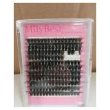 MilyBest Lash Clusters Kit 100D Fluff Cluster Eyelash Extensions 10-18mm Individual Lashes Clusters D Curl Lash Extension Kit, Waterproof Thick Volume Eyelash Clusters with Bond & Seal, Tweezers