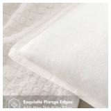 MIULEE Decorative Linen Euro Sham Pillow Covers 26x26 Cream White Boho Farmhouse Neutral Christmas Couch Throw Pillows for Bed Pack of 2 Accent Modern Pillowcase Sofa Livingroom Home Decor