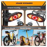 Bike Taillight USB Rechargeable Bicycle Turn Signals with Remote Control Rear Bicycle Light Waterproof Safety Warning Back Lights with 2 Types of Brackets (Set C)