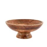 NIRMAN FRUIT BOWL Mango Wood Round Shaped Serving Bowl For Fruit,Dessert Platter Tray Dish Kitchen Dining Fruit,Dessert,Snack (12\" x 12\" x 5\") - Retail: $27