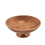 NIRMAN FRUIT BOWL Mango Wood Round Shaped Serving Bowl For Fruit,Dessert Platter Tray Dish Kitchen Dining Fruit,Dessert,Snack (12\" x 12\" x 5\") - Retail: $27