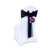 VDS Pack of 25, Black, Sheer Chiffon Chair Sashes Bows Chair Cover Back Tie Ribbon for Wedding Birthday Baby Shower Engagement Ceremony Event Party Banquet Restaurant Dining Chair Decoration - Retail: