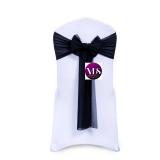 VDS Pack of 25, Black, Sheer Chiffon Chair Sashes Bows Chair Cover Back Tie Ribbon for Wedding Birthday Baby Shower Engagement Ceremony Event Party Banquet Restaurant Dining Chair Decoration - Retail: