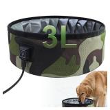 3L Heated Water Bowl for Pets Foldable, Waterproof for Dogs, Cats, Squirrels, Rabbits, Chickens, and Birds Winter Outdoor Use Keeps Water from Freezing in Snowy Weather