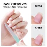Glass Nail Files Double Side Polish Crystal Fingernail File with Case Manicure Salon Nail Care for Women Girls Pink Green Blue, 240 Grit, 3 Pack - Retail: $6