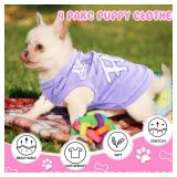 4 Pieces Dog Clothes for Small Dogs Girl Soft Puppy Shirt Cute Chihuahua Teacup Dog Clothes Female Dog Shirts Breathable Pet Clothing Pink Girl Doggie Clothes (XX-Small) - Retail: $12