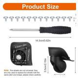 IANFAN 4 Pcs Luggage Wheels Replacement Kit for Suitcase, Suitcase Caster Repair Kits with Screw Replacement Left and Right 360Â° Silent Spinner Wheels for Travel Suitcases (Black, Large) - Retail: 