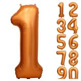 40 inch Orange Number Balloon Giant Foil Helium Balloons for 1st Birthday Party Decorations - Retail: $6