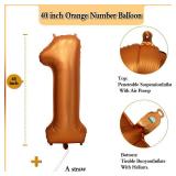 40 inch Orange Number Balloon Giant Foil Helium Balloons for 1st Birthday Party Decorations - Retail: $6