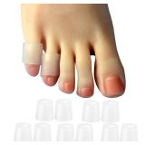 Hoogoo 10 Pack Pinky Toe Sleeves Protectors, Toe Covers, Protect Toe from Rubbing, Ingrown Toenails, Corns, Blisters, Hammer Toes and Other Painful Toes Problems Translucent Colour - Retail: $9