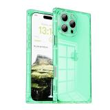 NOT LIME GREEN IAIYOXI Rectangle Case Compatible for iPhone 16 Pro Max, Full Camera Protection & Reinforced Corners TPU Cushion Clear Cover, Shockproof Silicone Phone Case for Women Girls (iPhone 16 P