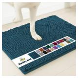 Muddy MatÂ® Shown on TVâSuper Absorbent Microfiber Dog Door Mat for Muddy Paws, Non-Slip Washable Pet Rug, Quick Dry Chenille Entryway Carpet, Machine Washable Indoor Outdoor matâAtlantic 