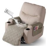 VANSOFY Recliner Chair Covers 100% Waterproof Seat Cover with Arm Reclining Cover Non-Slip Recliner Chair Covers Furniture Protector Washable Slipcover with Pocket for Pets, Dogs(Khaki, 22\") - Retail