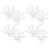 Geyoga 4 Pairs White Jumbo Cartoon Hands White Fingers Jumbo Cartoon Hands Halloween Costume Gloves Halloween Costume Accessory for Role Playing Party Small - Retail: $36