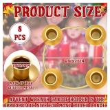 Sliner 8 Pcs 8 Pcs Christmas Advent Wreath Ring Gold Advent Ring Candle Holder Round Shape Taper Wreath for Home Table Decor Xmas Decorations - Retail: $35