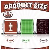 ONLY TWO OF EACH Pcs Football Drawstring Gift Bags Bulk Football Party Favor Goodie Bags 12 x 10 Inch Sports Backpack for Game Day Gym Teams Travel Small Snack Treat Storage Supplies, Brown, Green, Br