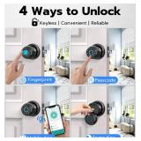 Anweller Smart Door Knob with Lock, Fingerprint Code Keypad Keyless Entry Electronic Digital Biometric Bluetooth App Control Doorknob for Bedroom Interior Apartment Garage - Black - Retail: $60